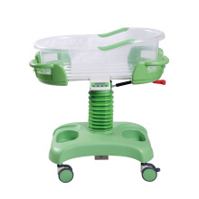 Medical Appliance Stainless Steel Hospital Baby Trolley Bed Cart Crib Cot with Sliding Side Rails